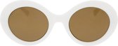 Icon Eyewear Zonnebril FEM - Wit montuur - Goud spiegelende glazen