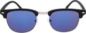 Icon Eyewear Zonnebril CAIRO - Zwart montuur met rubber finisch- Blauwe spiegelende glazen