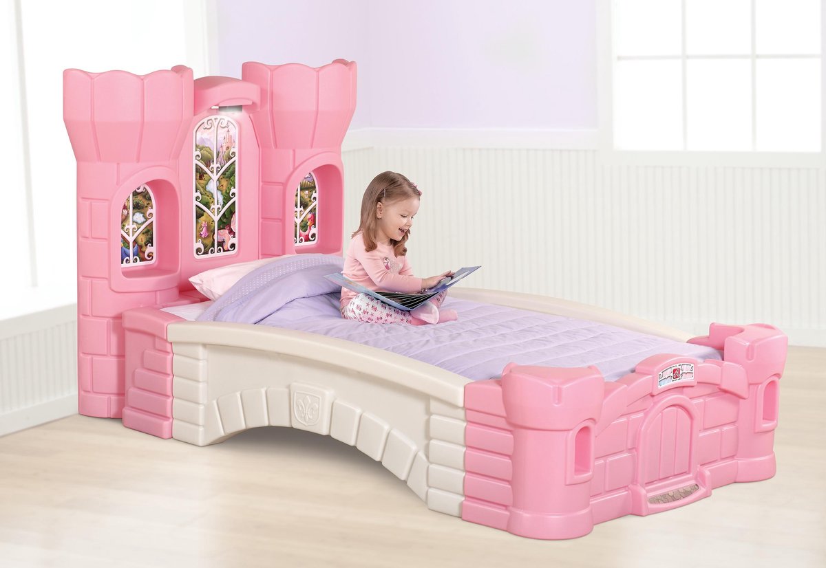 Afstoting springen Mysterie Princess Palace Twin Bed - Roze - Ingebouwd licht - Eenpersoonsbed | bol.com