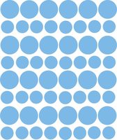Muurstickers stippen blauw - 98 stuks - 5x5cm