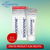 Sensodyne Tandpasta Gentle Whitening 75ml - 3 Pack Voordeelverpakking + Oramint Oral Care Kit 6 Delig