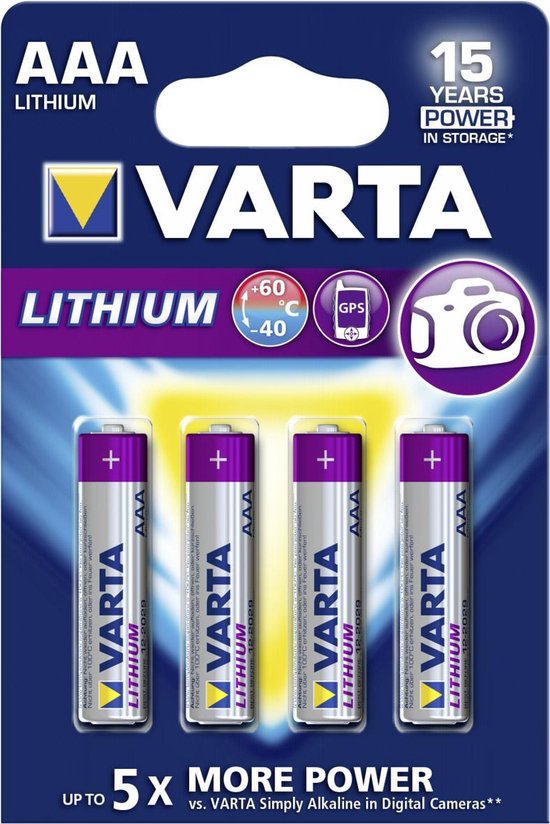 Varta Ultra Lithium AAA Batterijen - 4 stuks | bol.com
