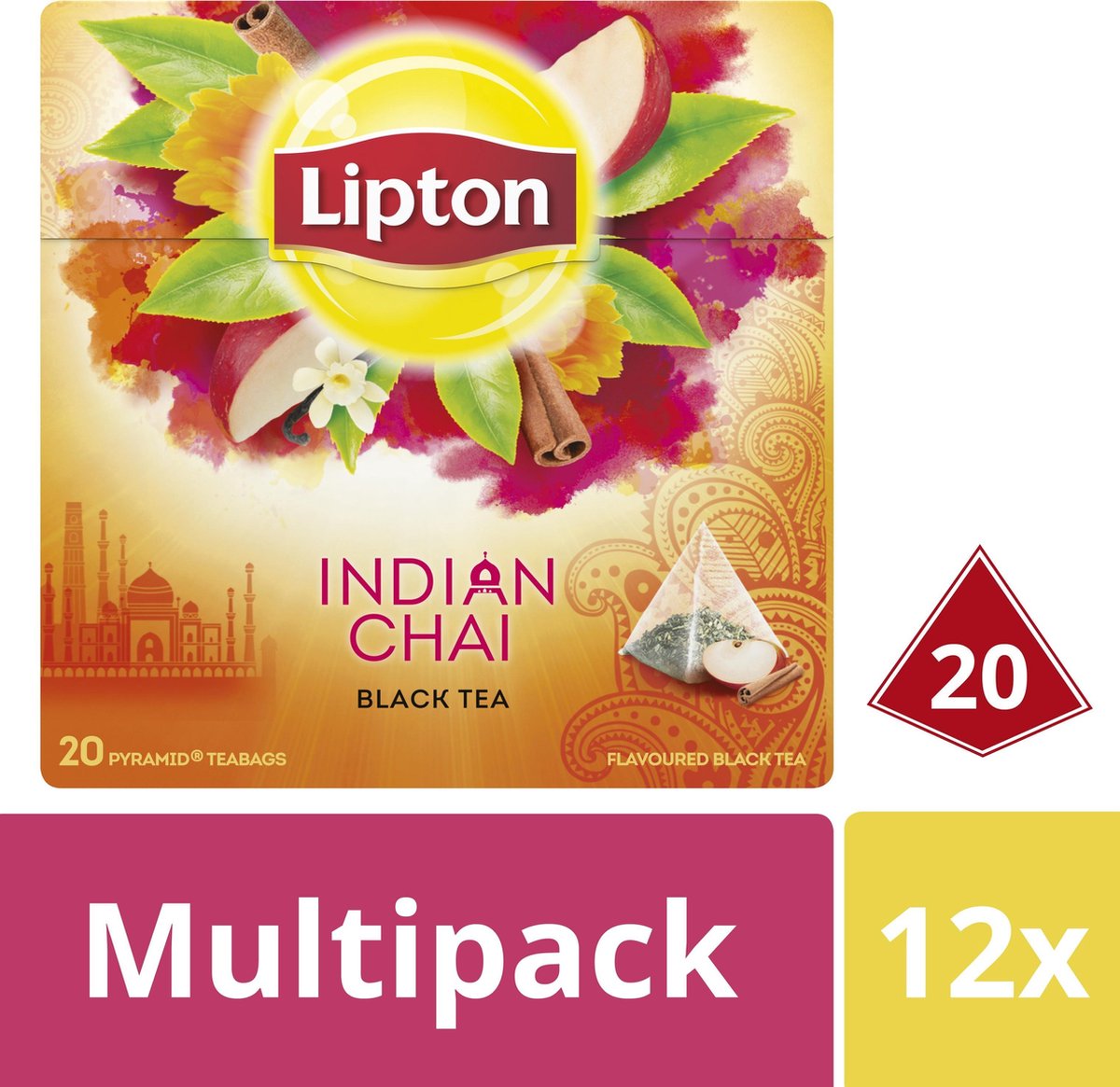 Lipton Indian Chai Zwarte Thee 12 x 20 theezakjes