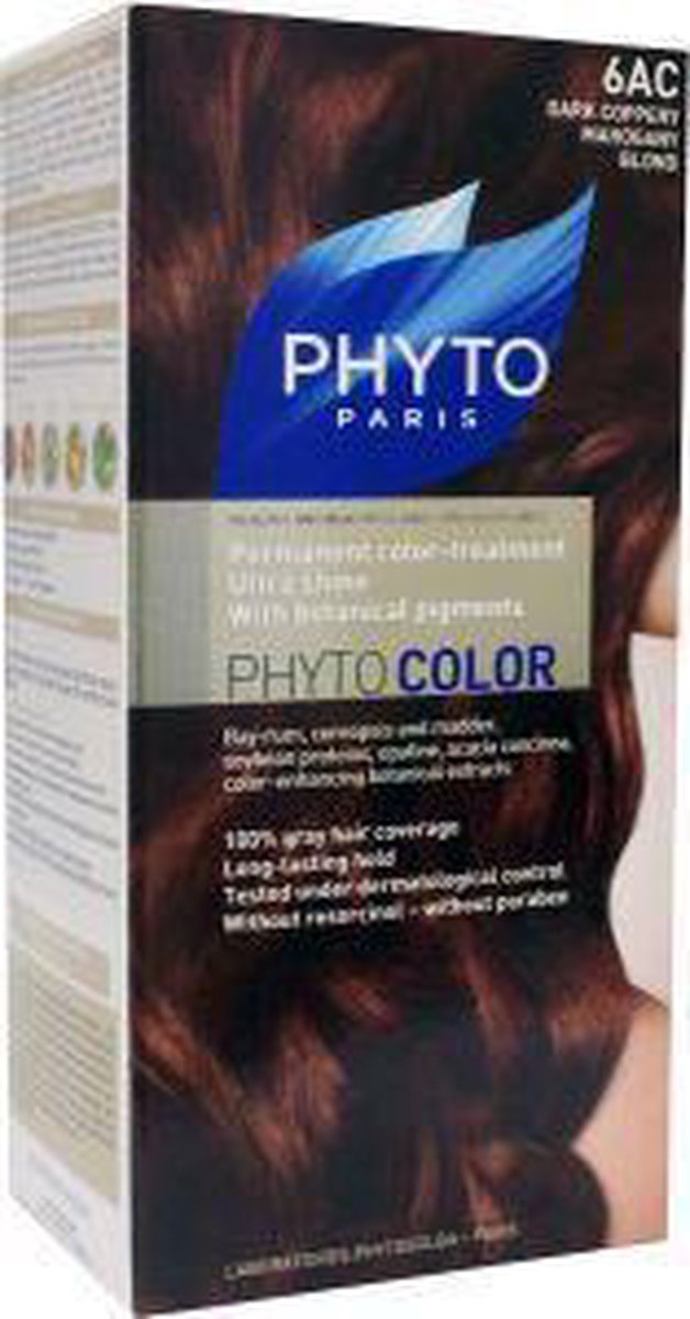 Phyto Color Permanent Hair Colour 6AC Dark Blonde Copper Mahogany