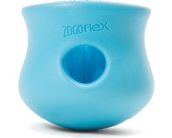 West Paw Toppl Zogoflex - Sterk Honden Speelgoed - Slowfeeder - Blauw - Small - 8 cm