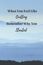 When You Feel LIke Quitting, Remember Why You Started
