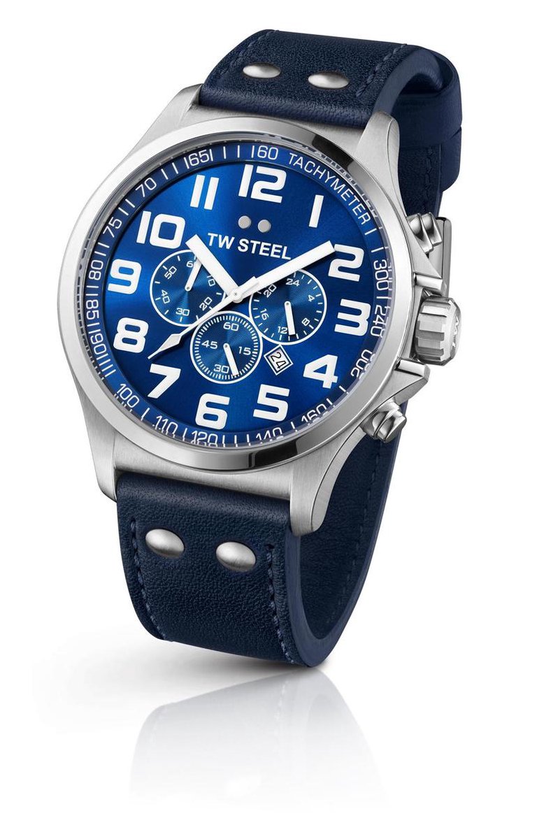 TW Steel Pilot TW403- Horloge - 48 mm - Blauw