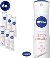 NIVEA Satin Sensation - 6 x 150 ml - Voordeelverpakking - Deodorant Spray