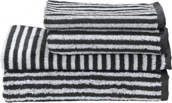 blozen vermoeidheid Cirkel Handdoeken gestreept - Antraciet - 50x100 cm | bol.com