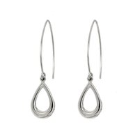 Silver Lining hooks oorhangers - zilver gerodineerd - druppelvorm - 40 x 9 mm