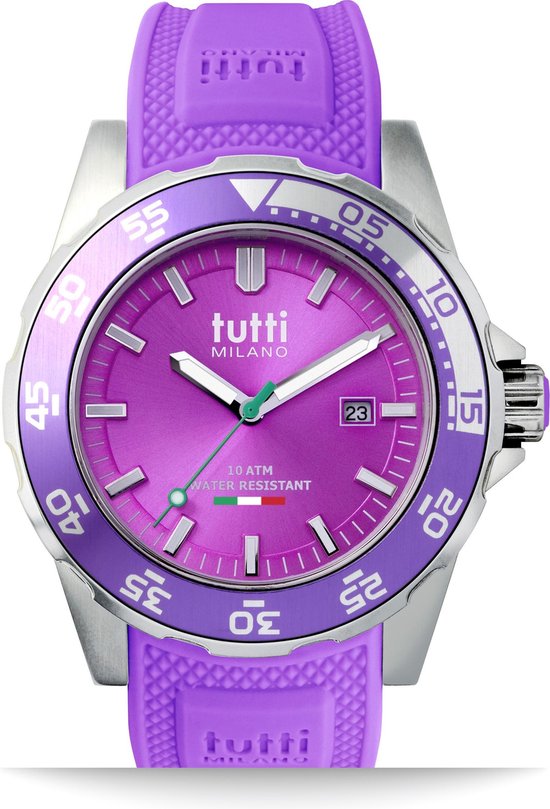Tutti Milano TM900PU- Horloge -  42.5 mm - Paars - Collectie Corallo