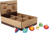 Set van 6 houten dierentolletjes