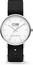 CO88 Collection Horloges 8CW 10023 Horloge met Nato Band - Ø36 mm - Zwart / Zilverkleurig
