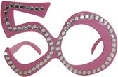 50 ans de lunettes roses avec monture en diamant