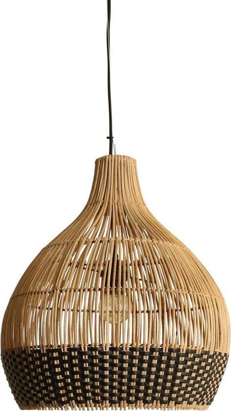 Raw Materials Weave Hanglamp - Klein - Natural/Zwart - Rotan | bol.com