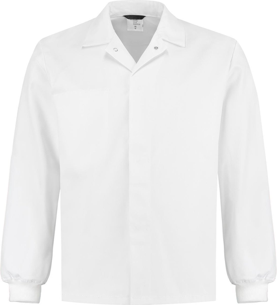 Yoworkwear Food stofjasje (kort) met manchetten - wit - maat S