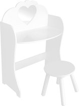 Witte houten kaptafel en krukje (TF5301)