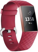 123Watches.nl Fitbit charge 3 sport wafel band - rood - SM