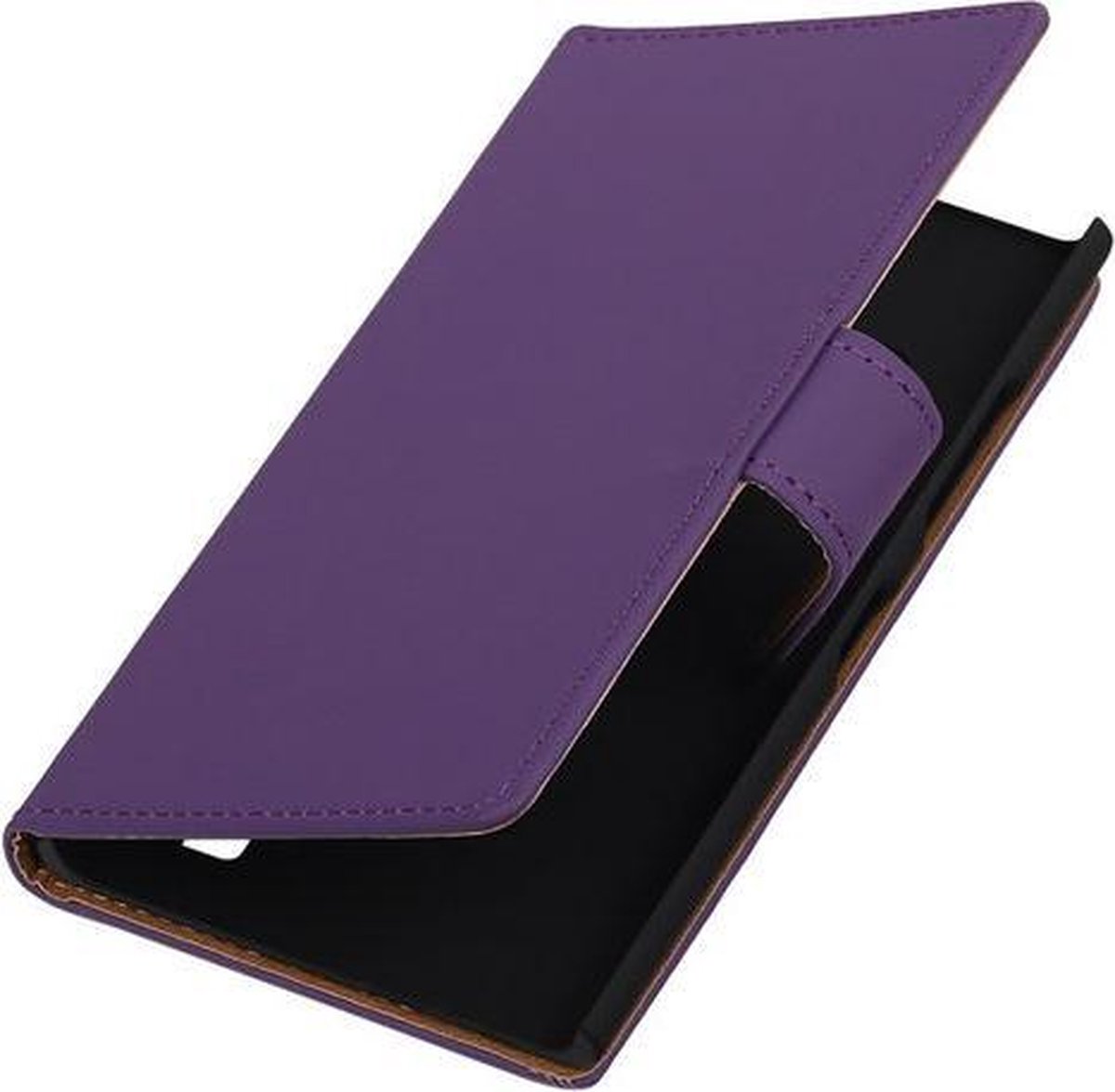 Nokia Lumia 735 Book Case Effen Paars Hoesje