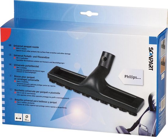 Scanpart parketborstel 32 mm met gat - Speciaal geschikt voor Philips  stofzuigers -... | bol.com