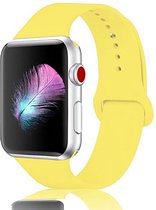 Eyzo Siliconen bandje - bandje geschikt voor Apple Watch Series 1, 2, 3, 4, 5, 6 & SE - 38 en 40 mm - Geel - Large