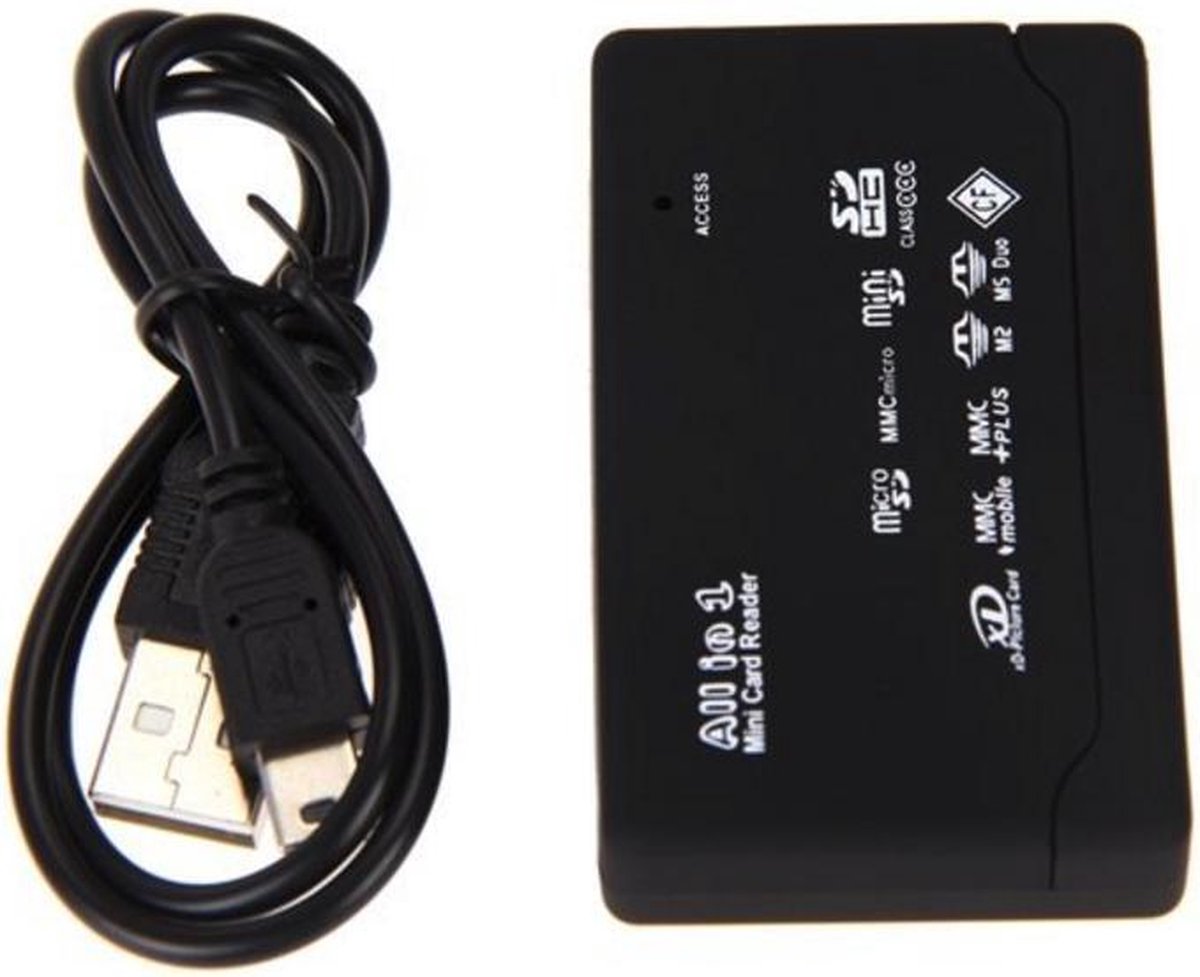 Geheugenkaart lezer - kaartlezer - cardreader - Multifunctioneel - USB - extern - CF - MS - TF - M2 - (micro) SD - memory card reader - DisQounts - Merkloos