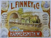 Wandbord - L. Finney & Co - Engelse Stoomtrein - 30 x 40 cm - Voor de echte trein liefhebber