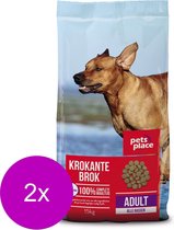 Pets Place Adult Krokante Brokken Gevogelte&Vlees - Hondenvoer - 2 x 15 kg