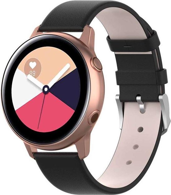 Just in Case Kunstleren bandje - Samsung Galaxy Watch Active - zwart |  bol.com