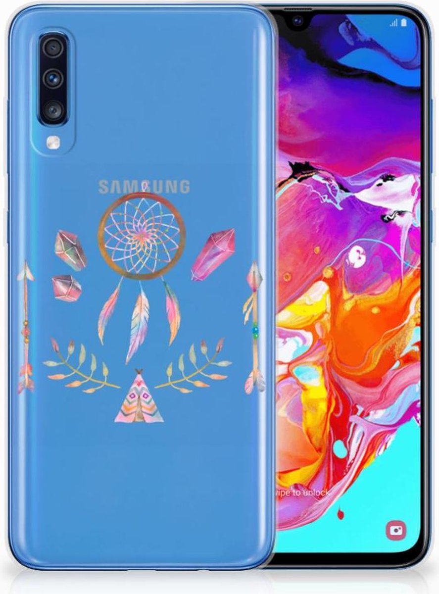 Samsung Galaxy A70 Telefoonhoesje met Naam Boho Dreamcatcher