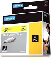 DYMO Rhino industriële Heat-Shrink Tube-labels | 12 mm x 1,5 m | zwarte afdruk op geel | voor Rhino labelprinters