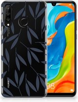 Huawei P30 Lite TPU Hoesje Design Leaves Blue