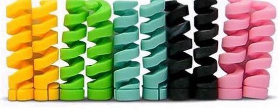 21 stuks kabelbescherming, U-vormige oplaadkabelbescherming, kabelbreukbescherming, datakabel-beschermhoes, herbruikbaar (meerkleurig