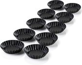 Taartvormpjes - Mini taartvorm - Mini quiche vorm - 10 stuks - Anti aanbak - HF