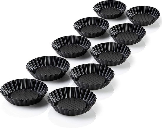 Taartvormpjes - Mini taartvorm - Mini quiche vorm - 10 stuks - Anti aanbak  - HF | bol.com