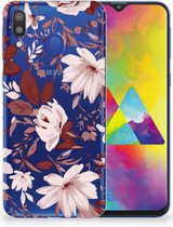Geschikt voor Samsung Galaxy M20 Uniek TPU Hoesje Watercolor Flowers