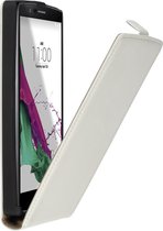 Wit premium leder flipcase voor de LG G4 hoesje