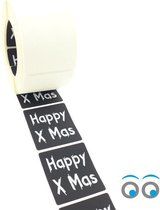 Sluitsticker - Sluitzegel - Happy X-Mas Etiketten - 500 Stuks