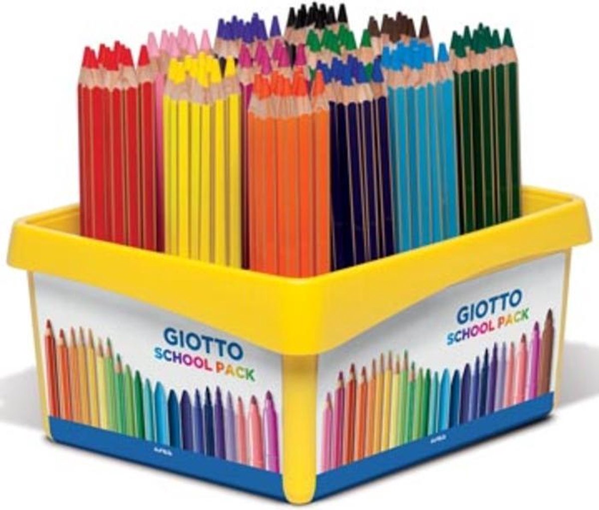 Giotto Mega kleurpotloden, schoolpack met 108 stuks in geassorteerde kleuren