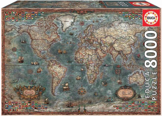 Educa puzzel - Historische wereldkaart - 8000 stukjes | bol.com