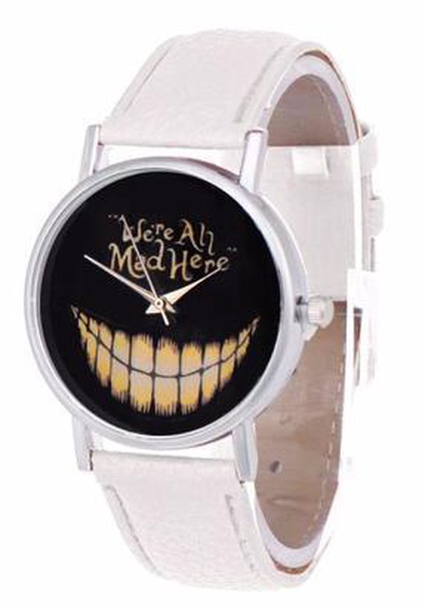 Hidzo Horloge We're All Mad Here ø 37 mm - Wit - In horlogedoosje