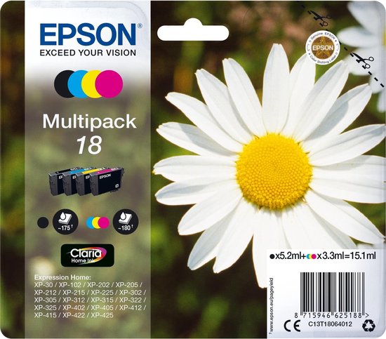 Epson 18 - Inktcartridge / Zwart / Cyaan / Magenta / Geel
