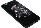 ADEL Siliconen Back Cover Hoesje Geschikt voor iPhone 6/6S - Donkere Leeuw