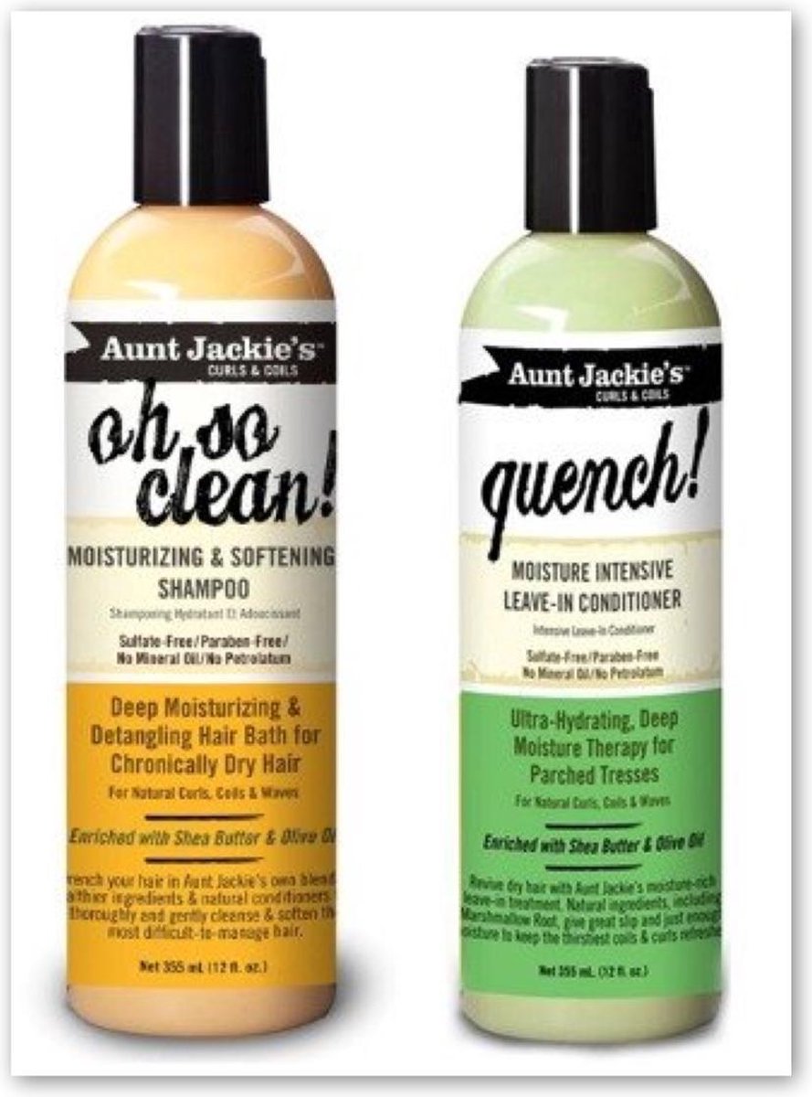 Oh so Clean de tante Jackie! Shampooing & Quench Revitalisant sans rinçage  12 oz chacun | bol.com