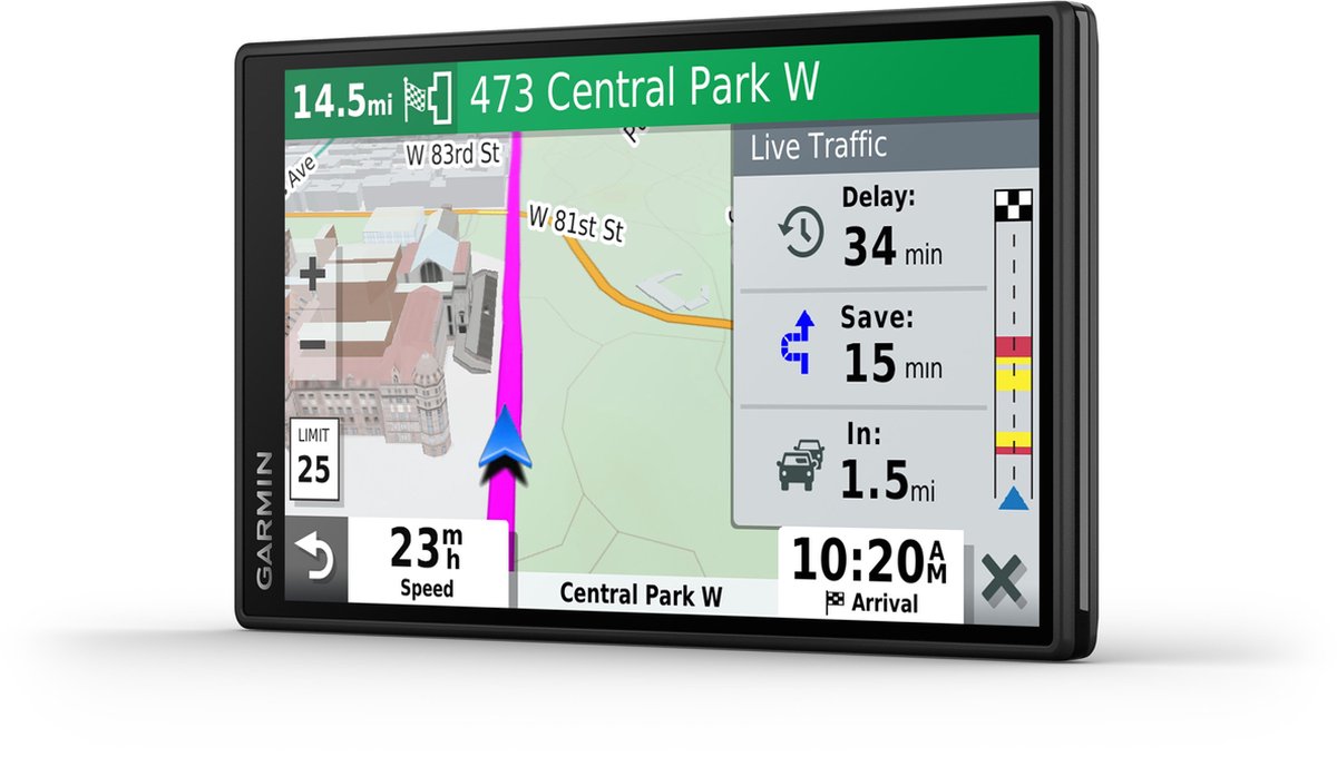 Garmin DriveSmart 55 MT-S - Navigatiesysteem auto - Spraakbesturing - Smartphone meldingen - Live parkeren - Europa thumbnail 4