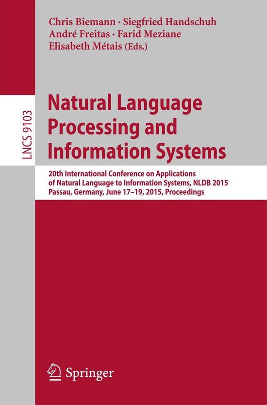 Springer Nature Proceedings Computer Science - Natural Langu ... - cover