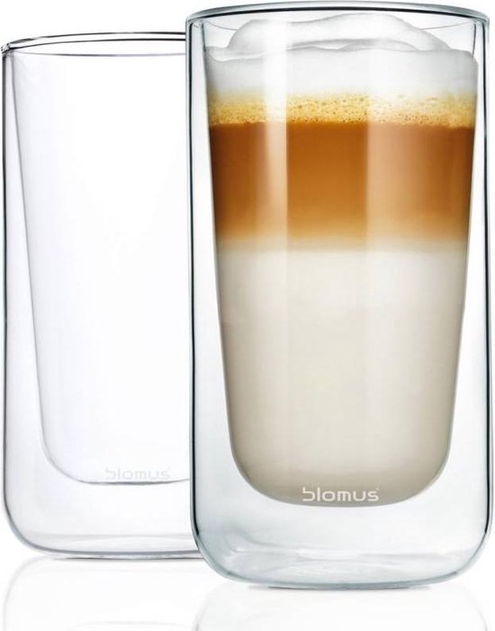 BLOMUS Dubbelwandig glas NERO latte macchiato (set/4 stuks) | bol