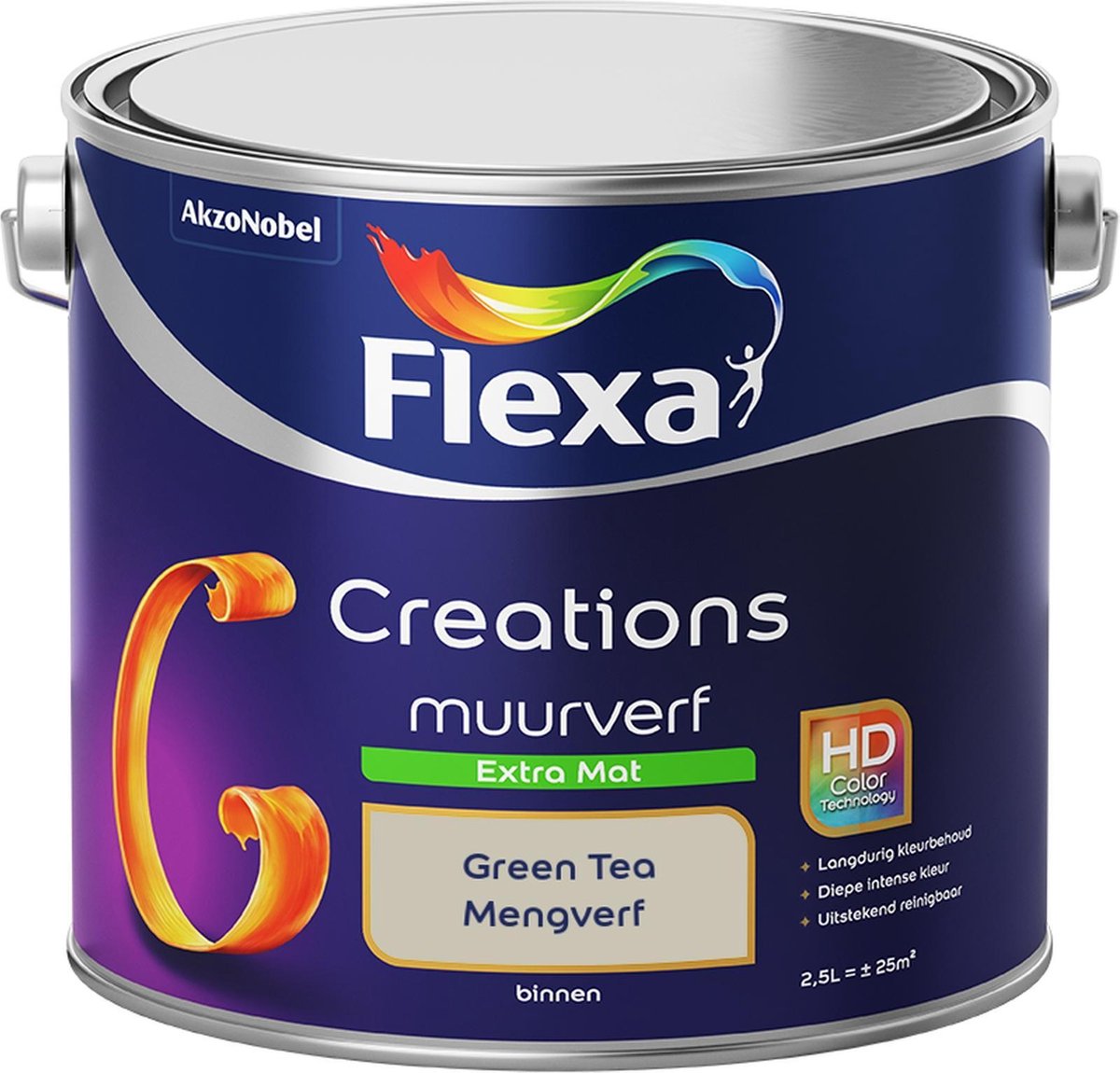 Flexa Creations - Muurverf Extra Mat - Green Tea - Mengkleuren Collectie - Groen - 2,5 Liter