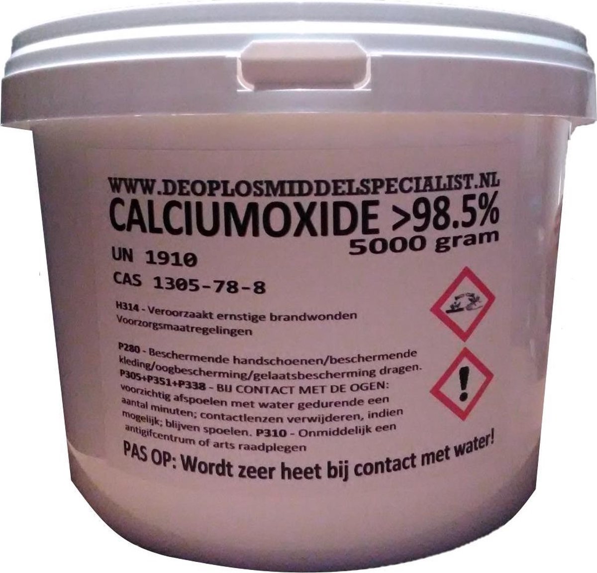 5000gr Ongebluste Kalk (calcium oxide, >97%)