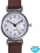 Horloge- Jol- 26 mm- Bruin- Lederbandje- Smalle pols